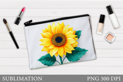 Sunflowers Makeup Bag. Flowers Cosmetics Bag Design Product Image 1
