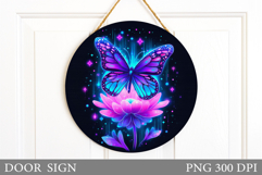 Butterfly Door Sign Design. Butterfly Sublimation Product Image 1