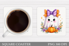 Halloween Ghost Teacher Coaster. Cute Ghost Coaster Design Product Image 1