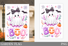 Cute Ghost Garden Flag Design. Halloween Garden Flag Product Image 1
