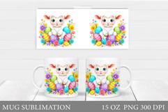 Lamb Easter Mug Sublimation. Easter Lamb Mug Design Product Image 1