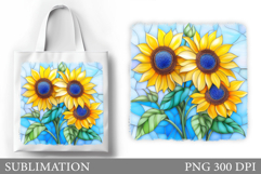 Sunflowers Tote Bag Design. Sunflowers Sublimation Product Image 1
