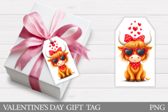 Valentines Cow Gift Tag Design. Valentine Gift Tag Printable Product Image 1