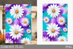 Daisy Flowers Garden Flag. Floral Garden Flag Sublimation Product Image 1