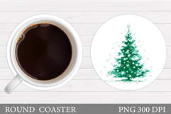 Christmas Tree Coaster Sublimation. Christmas Coaster Design Product Image 1