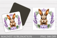 Cute Bunny Magnet Design. Cute Bunny Sublimation Product Image 1