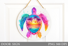Sea Turtle Door Sign Design. Turtle Sublimation Product Image 1