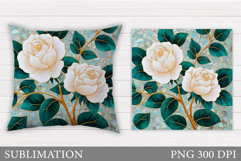 Roses Pillow Design. Roses Sublimation Product Image 1