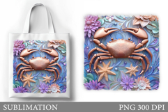 Crab Tote Bag Design. Sea Tote Bag Sublimation Product Image 1