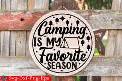 Camping Round Sign SVG Design Outdoor Sign Camping SVG Product Image 1