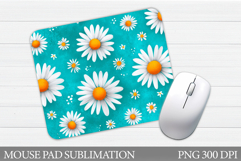 Daisy Flowers Mouse Pad. Flowers Mouse Pad Sublimation Product Image 1