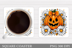Halloween Pumpkin Coaster. Halloween Pumpkin Sublimation Product Image 1