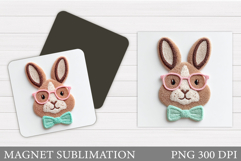 Cute Bunny Magnet Design. Cute Bunny Sublimation Product Image 1