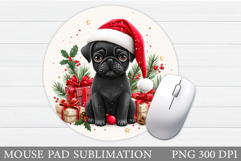 Christmas Dog Mouse Pad. Cute Dog Mouse Pad Sublimation Product Image 1