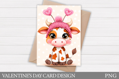 Valentines Cow Card Printable. Valentines Card Design Product Image 1