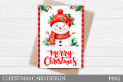 Cute Snowman Card Printable. Christmas Card Design Product Image 1
