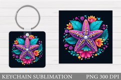 Starfish Keychain Design. Starfish Sublimation Product Image 1