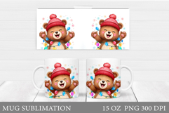 Christmas Bear Mug Design. Christmas Mug Sublimation Product Image 1