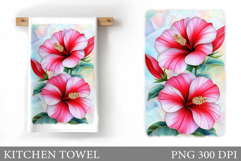 Flowers Kitchen Towel. Floral Kitchen Towel Sublimation Product Image 1