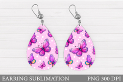 Butterflies Teardrop Earring. Butterflies Earring Design Product Image 1
