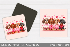 Valentines Dog Magnet. Valentines Magnet Sublimation Product Image 1