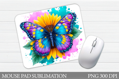 Butterfly Mouse Pad Design. Butterfly Sublimation Product Image 1