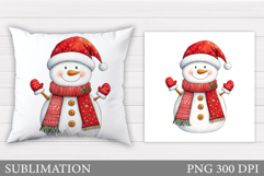 Christmas Snowman Pillow. Christmas Pillow Design Product Image 1
