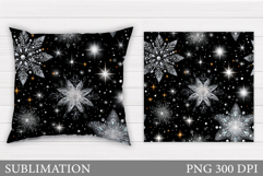 Snowflakes Pillow Design. Winter Pillow Sublimation Product Image 1