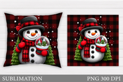 Christmas Snowman Pillow. Christmas Pillow Design Product Image 1