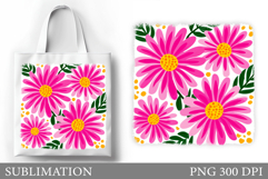 Flowers Tote Bag Design. Floral Tote Bag Sublimation Product Image 1
