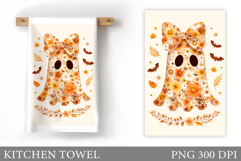 Cute Ghost Kitchen Towel. Cute Halloween Kitchen Towel Product Image 1