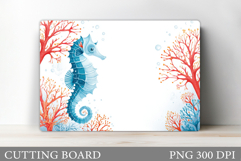 Seahorse Cutting Board. Sea Cutting Board Sublimation Product Image 1