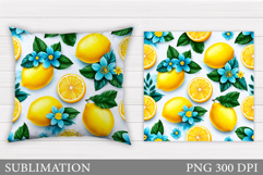 Lemons Pillow Design. Lemons Sublimation Product Image 1