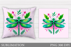 Dragonfly Pillow Design. Dragonfly Sublimation Product Image 1