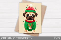 Christmas Card Design. Christmas Dog Card Printable Product Image 1