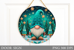 Christmas Gnome Door Sign. Christmas Door Sign Sublimation Product Image 1