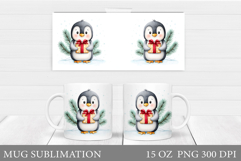 Christmas Penguin Mug Design. Christmas Mug Sublimation Product Image 1