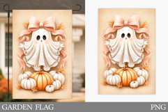 Cute Ghost Garden Flag Design. Halloween Pumpkin Garden Flag Product Image 1