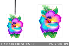 Hibiscus Car Air Freshener Design. Sea Car Air Freshener Product Image 1