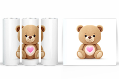Valentines Bear Tumbler. Valentines Tumbler Sublimation Product Image 2