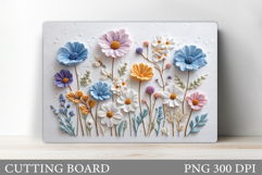Wildflowers Cutting Board. Flowers Cutting Board Sublimation Product Image 1