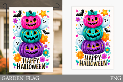 Halloween Pumpkin Garden Flag. Ghost Garden Flag Design Product Image 1