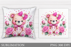 Cute Bear Pillow Sublimation. Cute Bear Sublimation Product Image 1