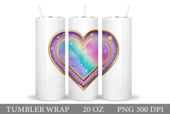 Heart Tumbler Design. Valentine Tumbler Wrap Sublimation Product Image 1