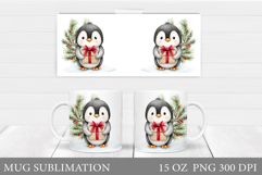 Christmas Penguin Mug Sublimation. Christmas Mug Design Product Image 1