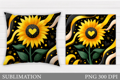 Sunflower Sublimation. Sunflowers Pillow Sublimation Product Image 1