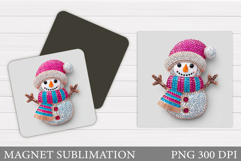 Snowman Magnet Sublimation. Christmas Magnet Design Product Image 1