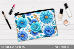 Flowers Makeup Bag Design. Flowers Sublimation Product Image 1