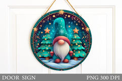 Christmas Gnome Door Sign. Christmas Door Sign Sublimation Product Image 1