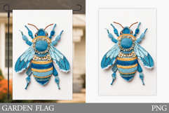 Denim Bee Garden Flag Design. Denim Bee Sublimation Product Image 1